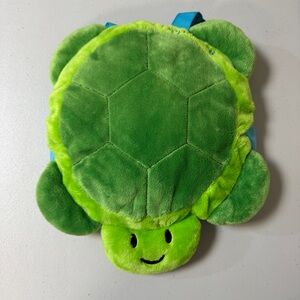 SEAWORLD Turtle Plush Back Pack Green Blue Zipper School Daycare Kids Baby Bag